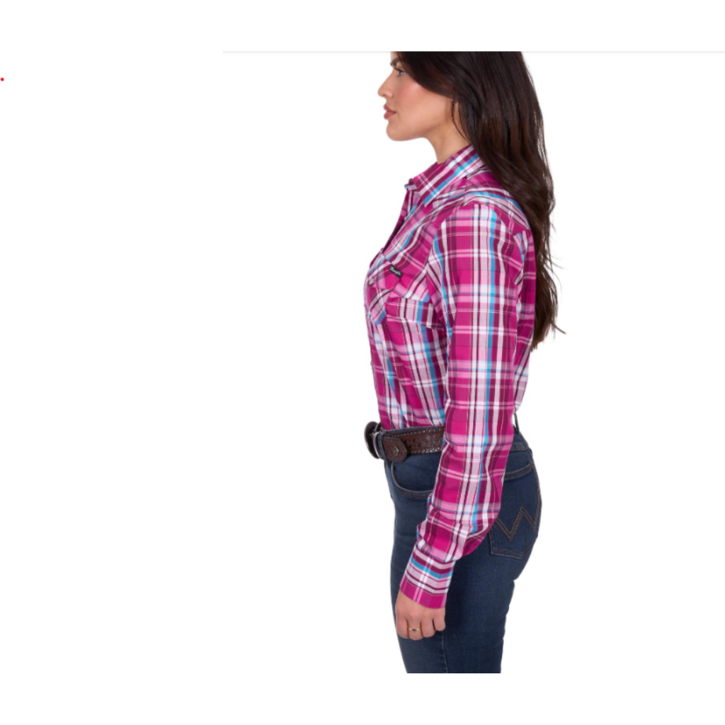 Women's Wrangler Molly  Check Longsleeve Shirt Pink