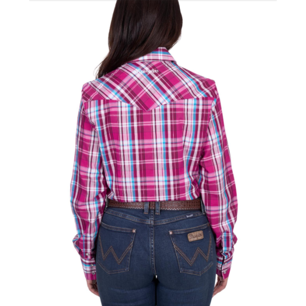 Women's Wrangler Molly  Check Longsleeve Shirt Pink