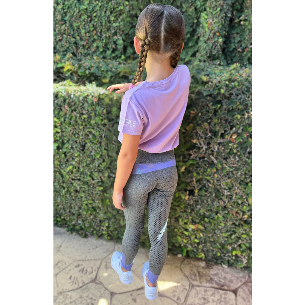 Bare Youth Performance Riding Tights - Mauve Shimmer