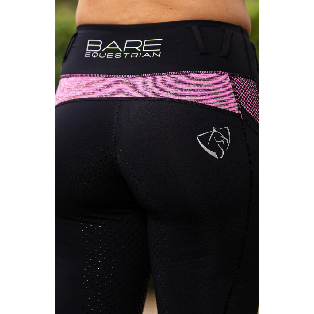 Bare Youth Performance Riding Tights - Neon Pink
