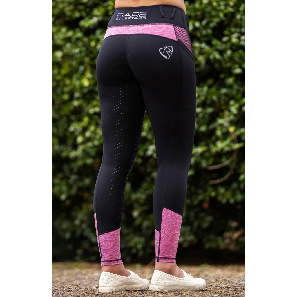 Bare Youth Performance Riding Tights - Neon Pink