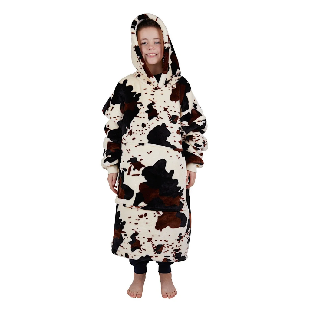 Pure Western Kid's Cow Print Snuggle Hoodie