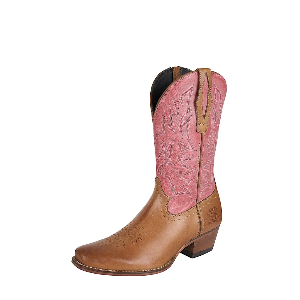 Pure Western Women's Pioneer Boot - Honey/Powder Pink