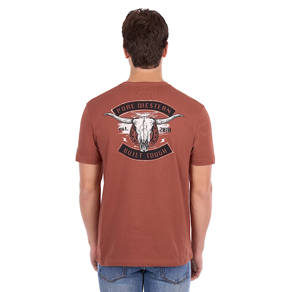 Pure Western Men's Joey Tee - Rust