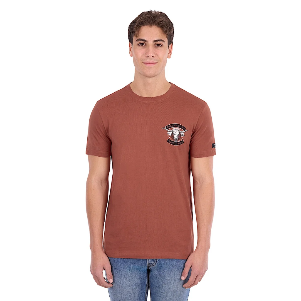 Pure Western Men's Joey Tee - Rust