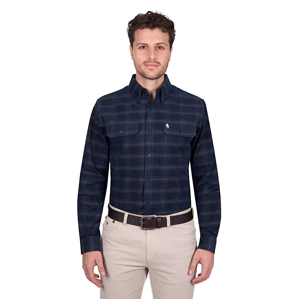 Thomas Cook Men's Ronald Thermal Shirt - Navy / Tan