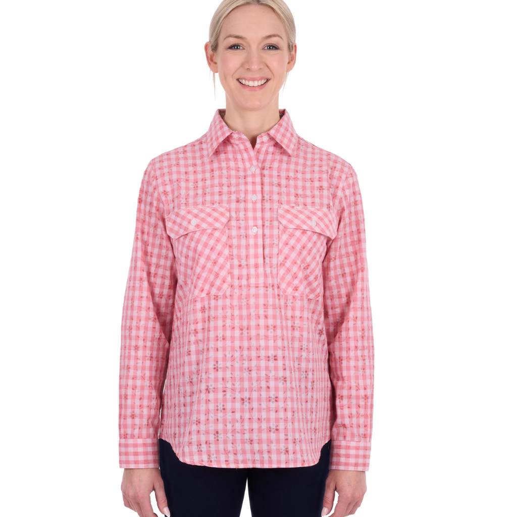 Hard Slog Women's Raquel 1/2 Placket LS Shirt