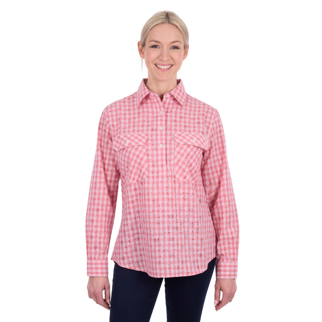 Hard Slog Women's Raquel 1/2 Placket LS Shirt
