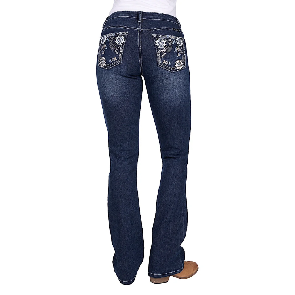 Pure Western Women's Raven Mid Rise Boot Cut Jean 34L - Evening Sky