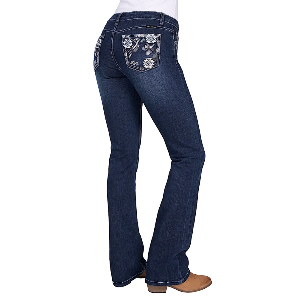 Pure Western Women's Raven Mid Rise Boot Cut Jean 34L - Evening Sky