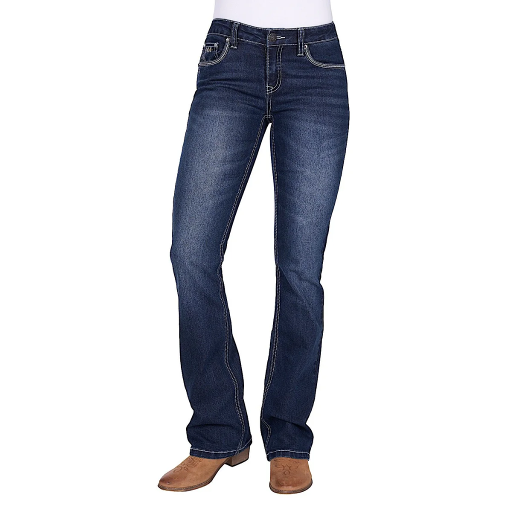 Pure Western Women's Raven Mid Rise Boot Cut Jean 34L - Evening Sky