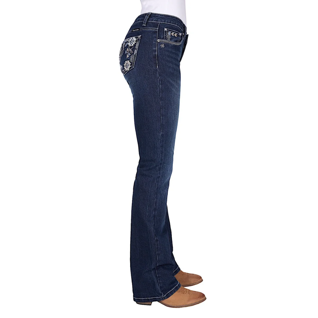 Pure Western Women's Raven Mid Rise Boot Cut Jean 34L - Evening Sky