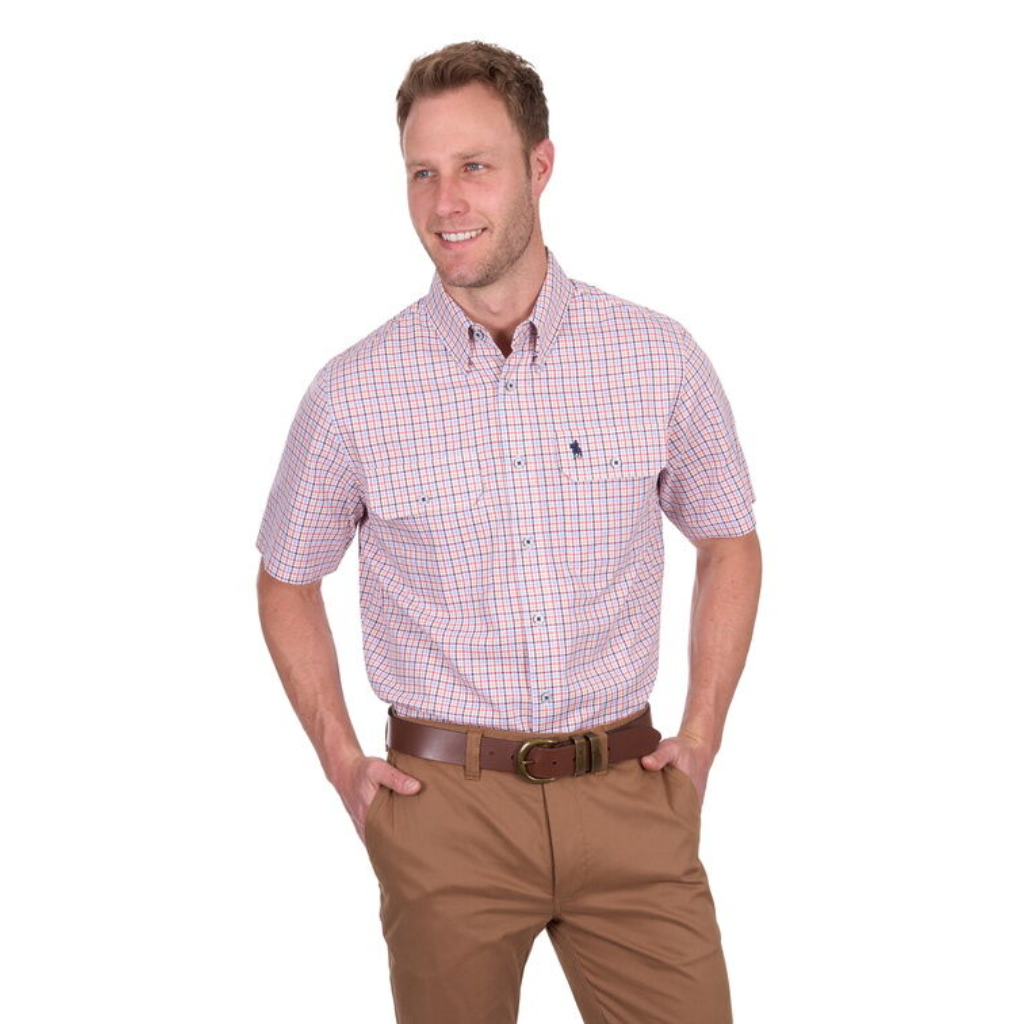 Thomas Cook Men's Robert Short Sleeve Shirt Red/Tan