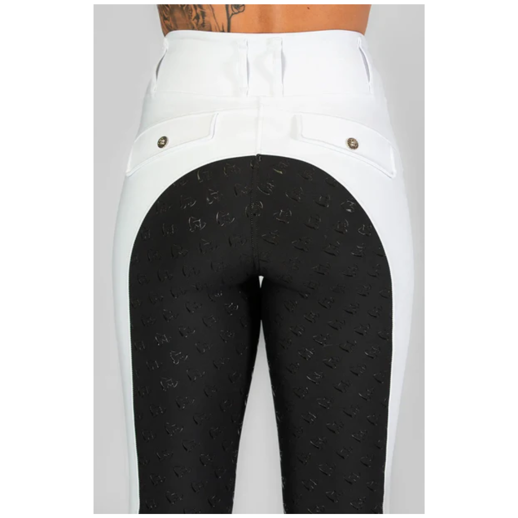 BARE Sculpt Hybrid Riding Breeches - White/Black Seat