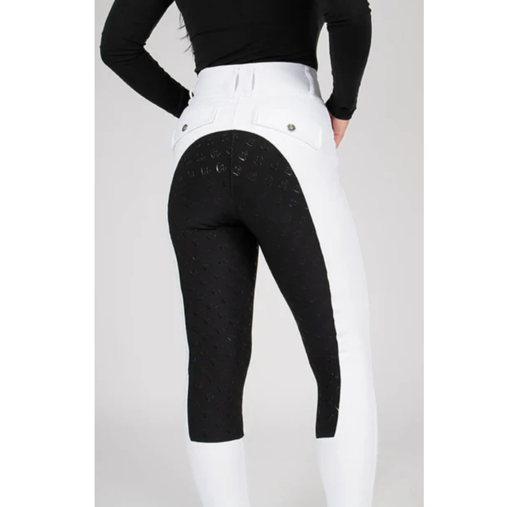 BARE Sculpt Hybrid Riding Breeches - White/Black Seat