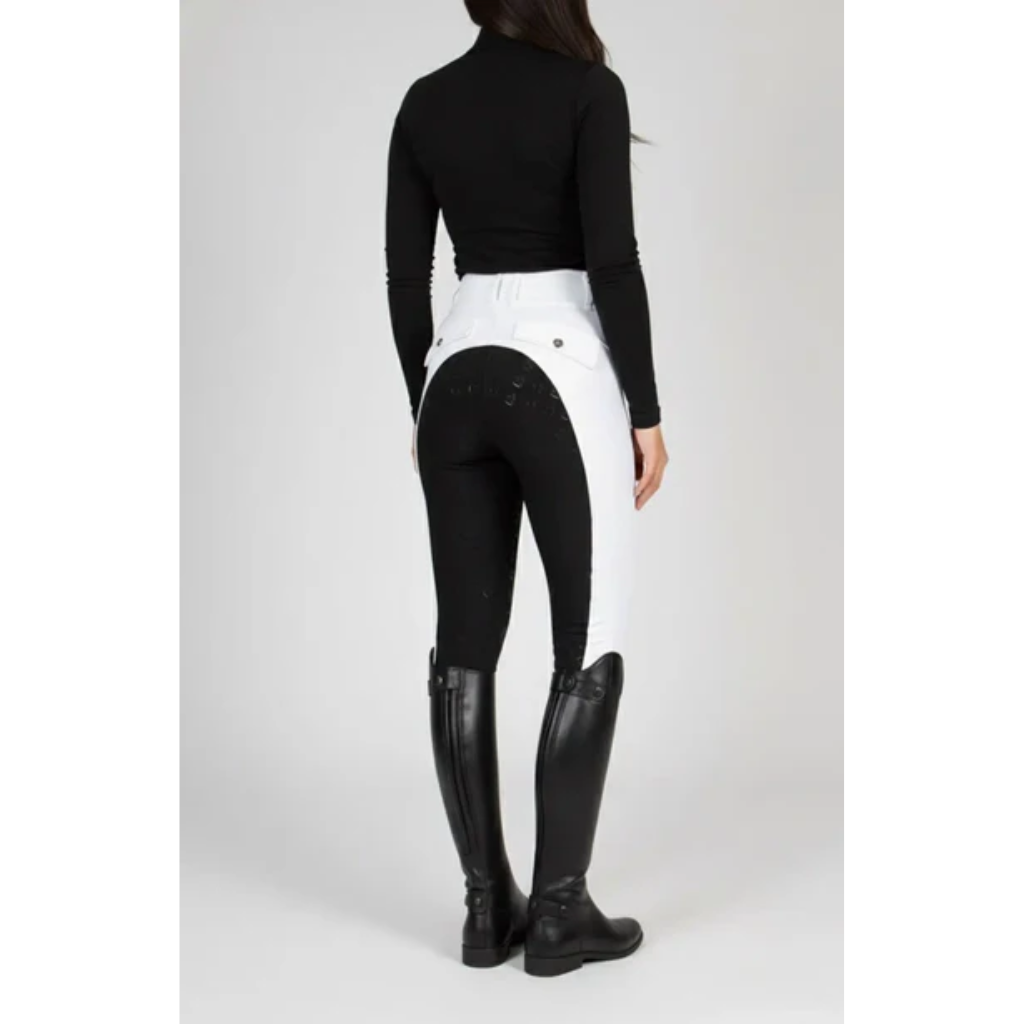 BARE Sculpt Hybrid Riding Breeches - White/Black Seat