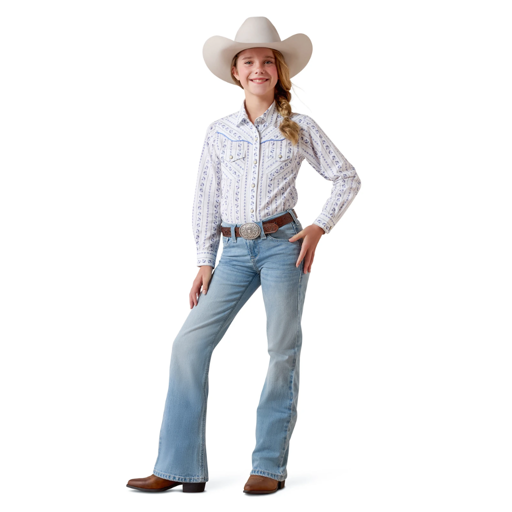 Ariat Girls' Boot Cut Stretch Low Rise Slim Fit Boot Cut Jeans - Porto