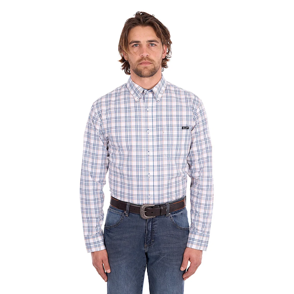 Wrangler Men's Ben Shirt - Charcoal / Orange