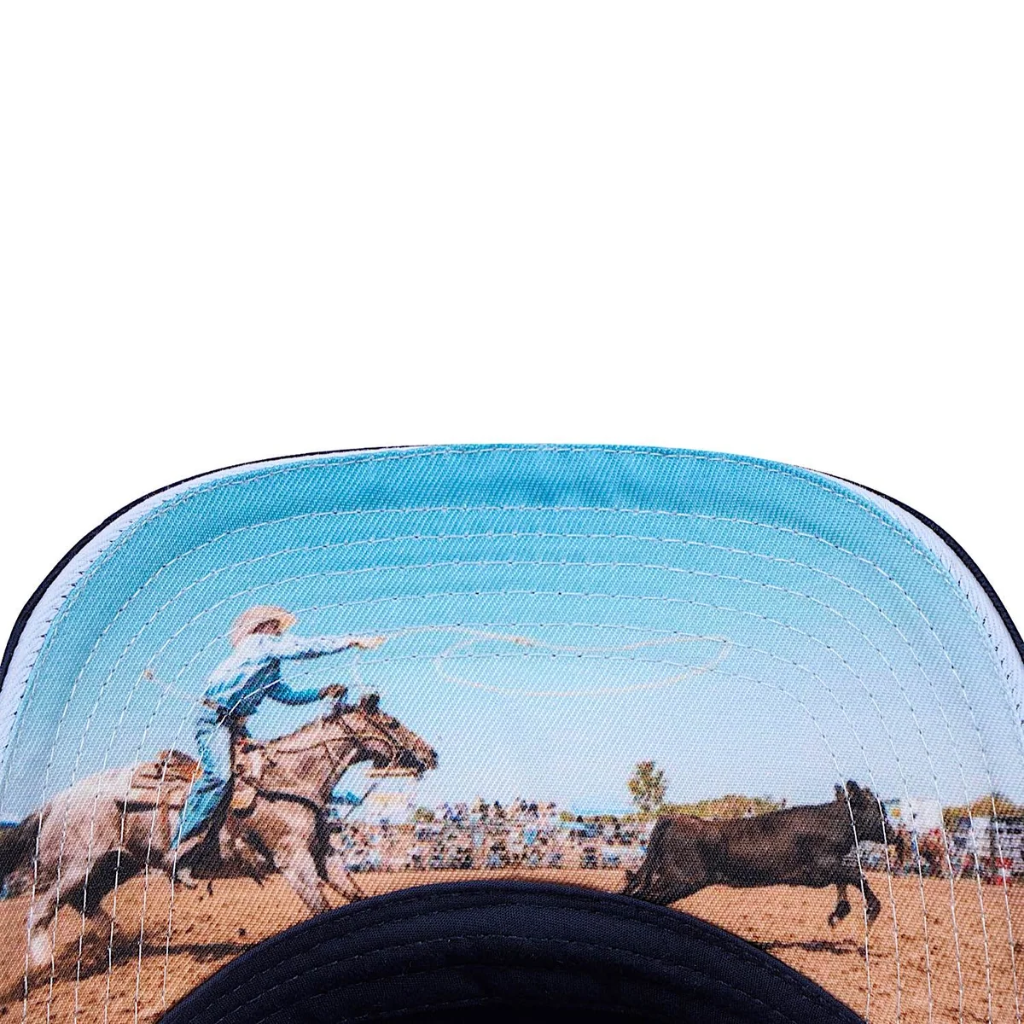 Wrangler Hank High Profile Trucker Cap - Navy / Light Blue