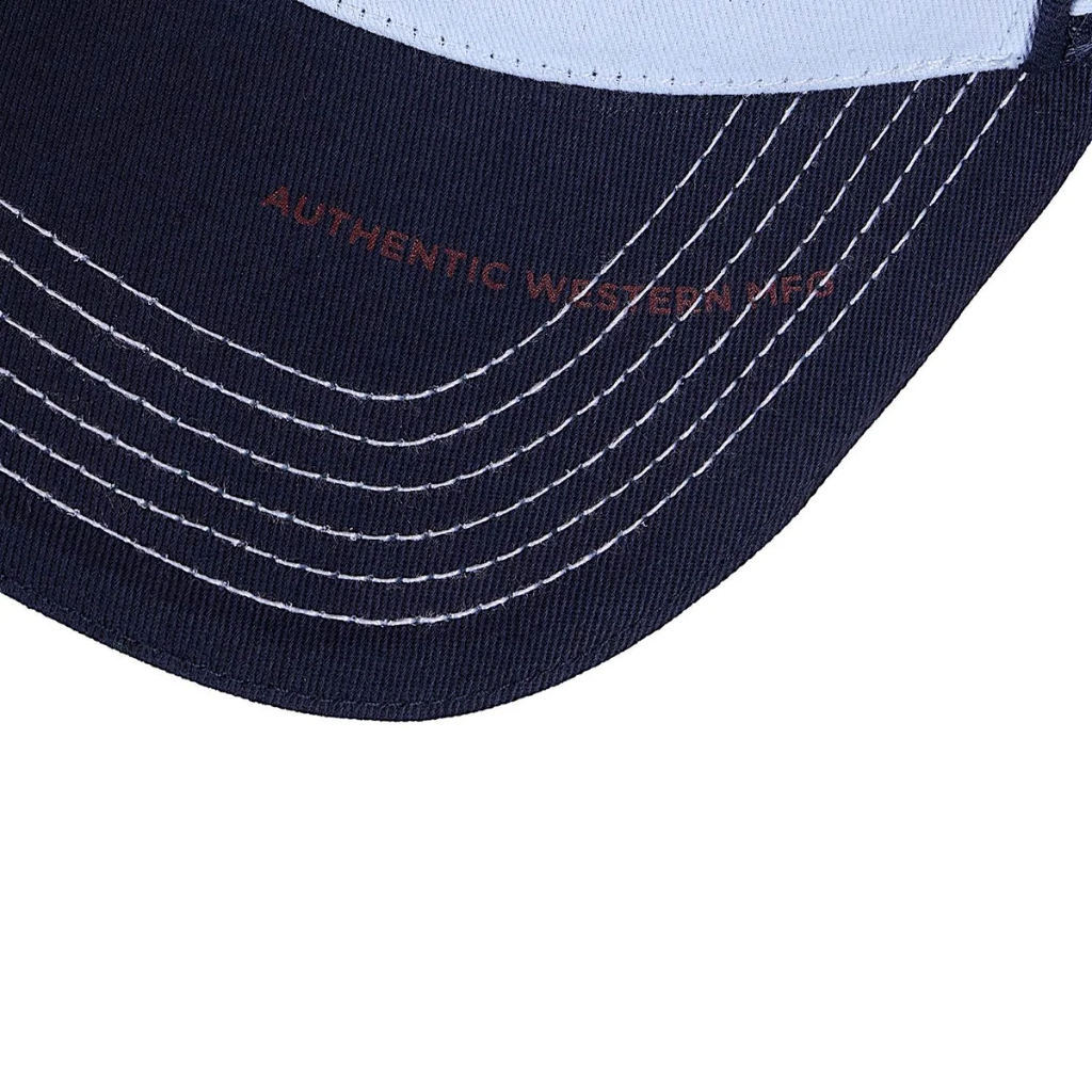Wrangler Hank High Profile Trucker Cap - Navy / Light Blue