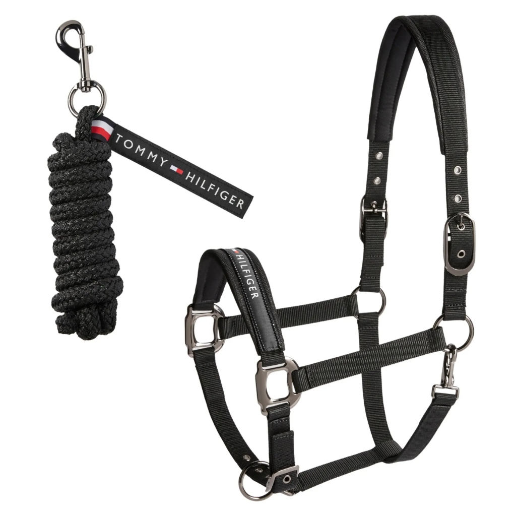 Tommy Hilfiger Yale Shine Set Halter and Lead Rope Black