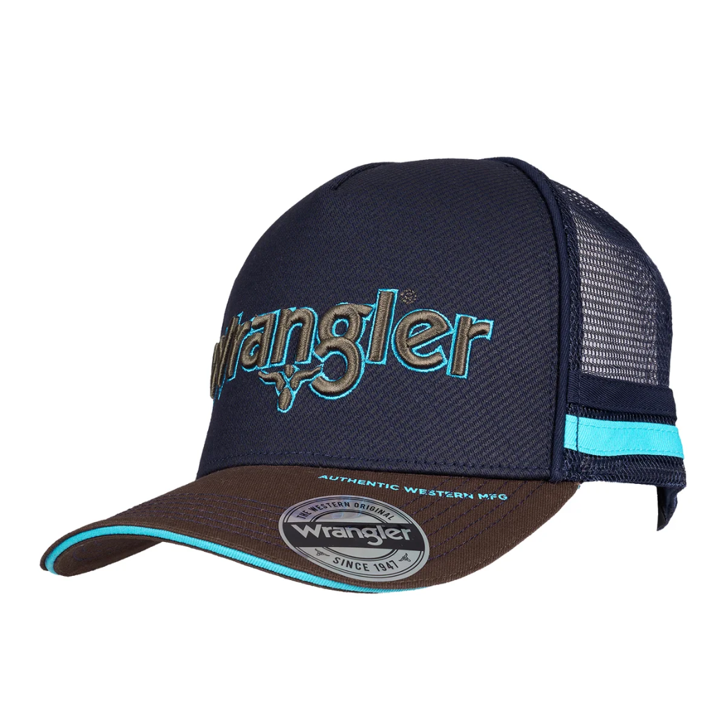 Wrangler Chase High Profile Trucker Cap Navy/Tan