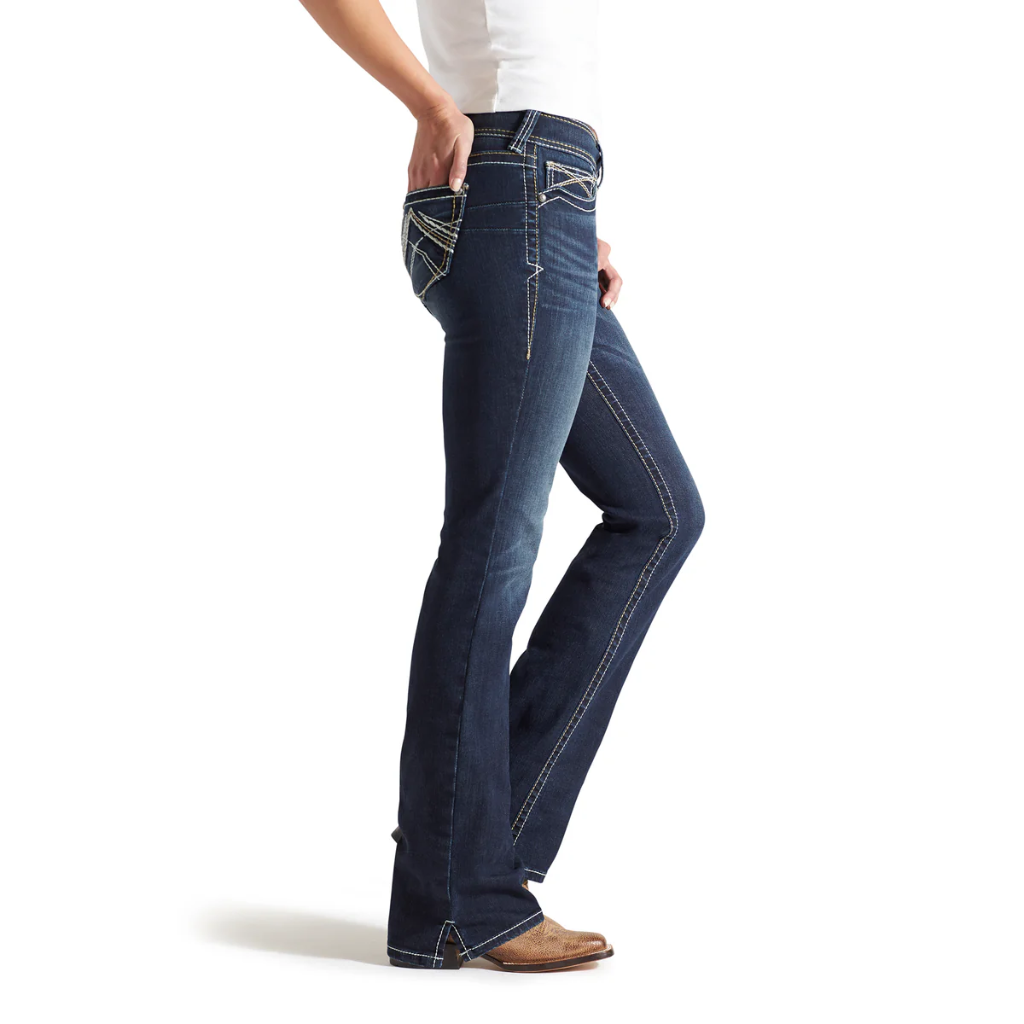 ARIAT Women's R.E.A.L Mid Rise Stretch Whipstitch Boot Cut Jean